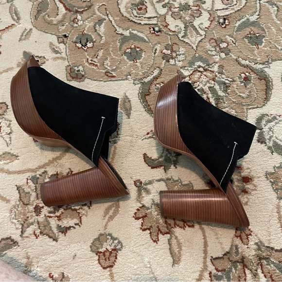 10 Crosby Derek Phillip Lam Platform Leather 9.5 Shoes Heels Mules Black - Picture 3 of 5